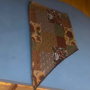 Elegant Patchwork A-Line Skirt in Earthy Tones